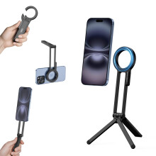 Tripod with Strong Magnetic Hold Compatible with MagSafe, 360 Adjustable Mini Phone Stand for iPhone 1217 Series
