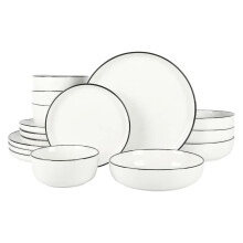 16 Piece Porcelain Dinnerware Set for 4 Elegant Durable Plates and Bowls for Everyday Use