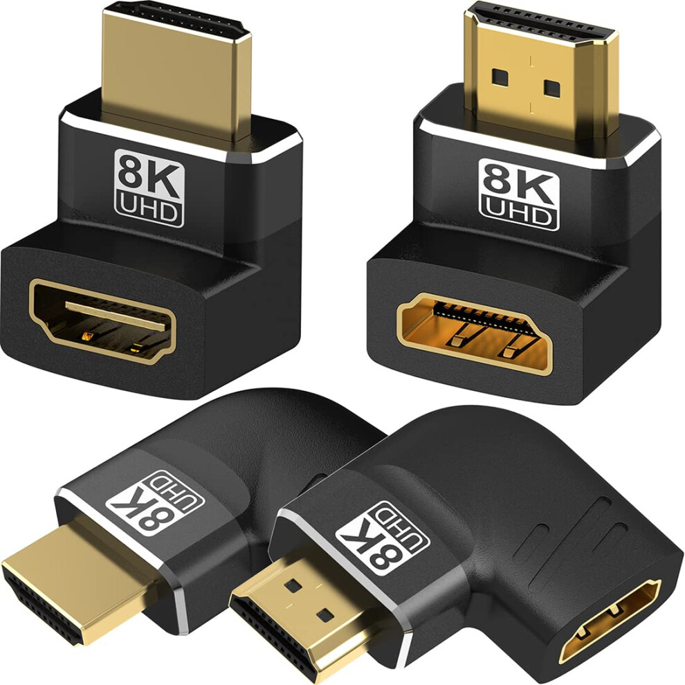 4 Pack Hdmi 2.1 Adapter 8K 60Hz Goldplated Right Angle Male To Female Connector For Gaming Tv 9044945408461