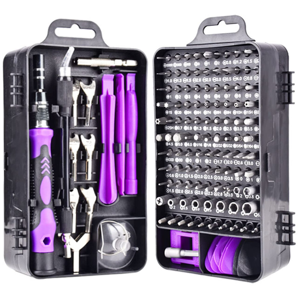 135 In 1 Precision Screwdriver Set With Magnetic Bit Holder For Electronics Purple 9455672832540