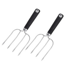 2Pcs Meat Carving Fork Set with Secure Grip, Stainless Steel BBQ Forks for Turkey and Roasts