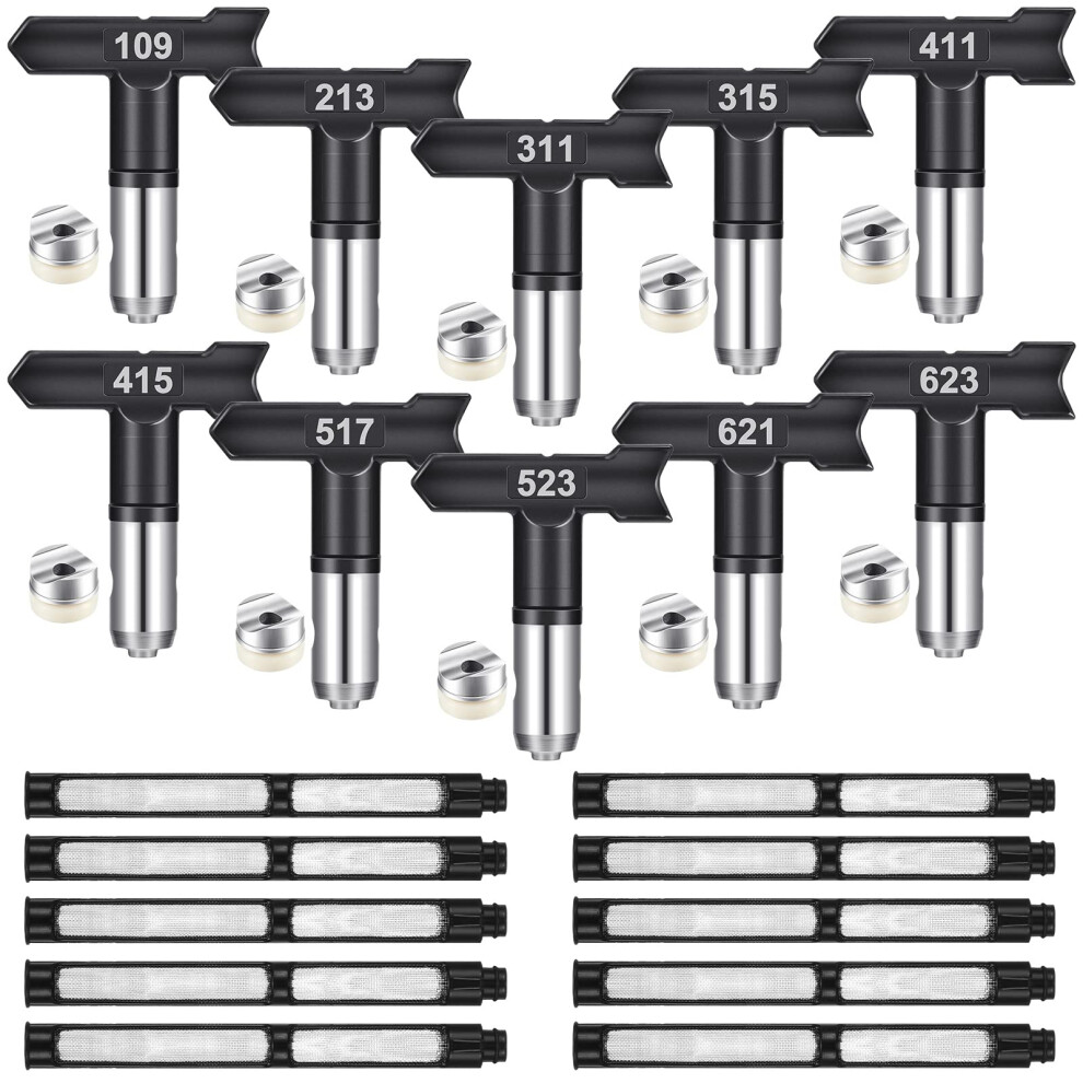 10Pcs Airless Paint Sprayer Accessories Nozzle Tip And Spray Gun Filters Kit For Consistent Finish 9174973491262
