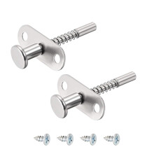 Plunger Latch Spring Loaded Stainless Steel 6mm Head with Screws for Cabinet Door, 2pcs