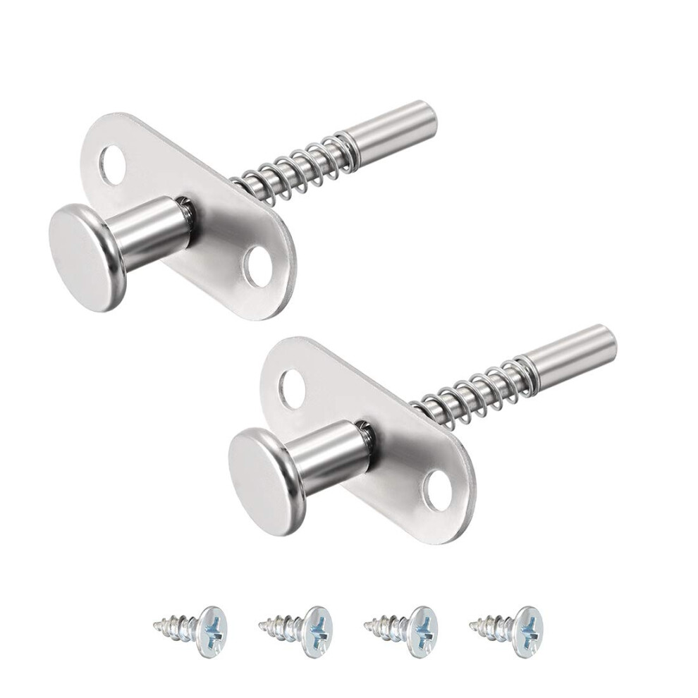 Plunger Latch Spring Loaded Stainless Steel 6Mm Head With Screws For Cabinet Door, 2Pcs 9044945408713