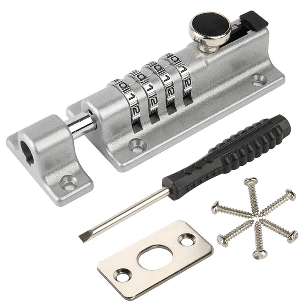 Weatherproof Gate Lock 2Pcs Zinc Alloy Combination Latch With Password For Barns Garages Silver 9044945408720