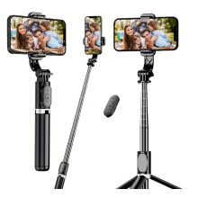 Selfie Stick with Tripod Stand, 40Inch Adjustable Telescopic Design, Universal Phone Mount for iPhone and Android