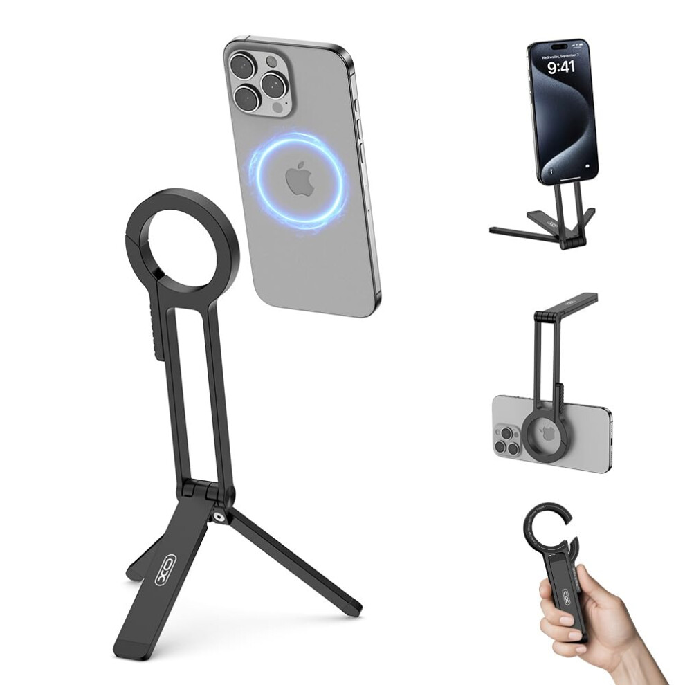 Phone Tripod Stand With Magnetic Lock For Magsafe, Foldable Adjustable Selfie Stick For Iphone 1712 9053599161189