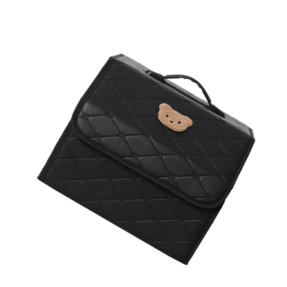 Large Capacity Folding Car Trunk Organizer With Leather, Foldable Storage Bin For Suv And Accessories 9053599161837