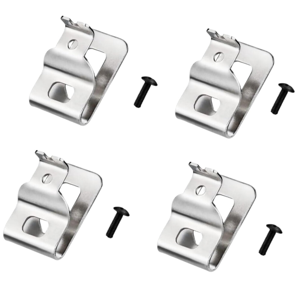 20V Max Stainless Steel Belt Clip And Drill Tool Hook Set For Dewalt, Fits Dcd980 Dcd985, 4 Pack 9174973491798