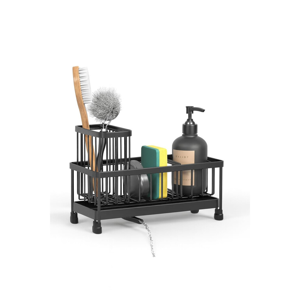 Rustproof Stainless Steel Kitchen Sink Caddy With Rotatable Drain Spout And Triple Storage 9174973491989