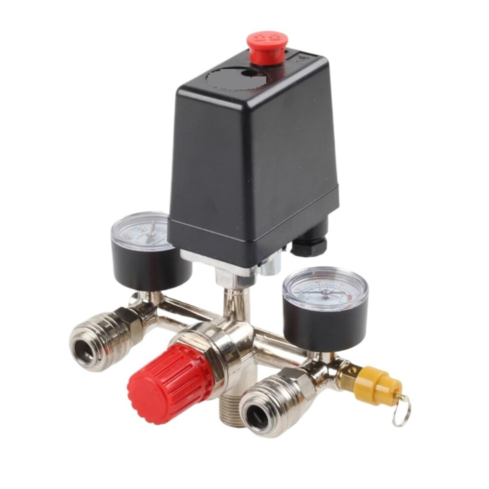 Air Compressor Pressure Switch 220V Automatic Regulator With Gauge And Safety Relief 90125Psi 9174973492122