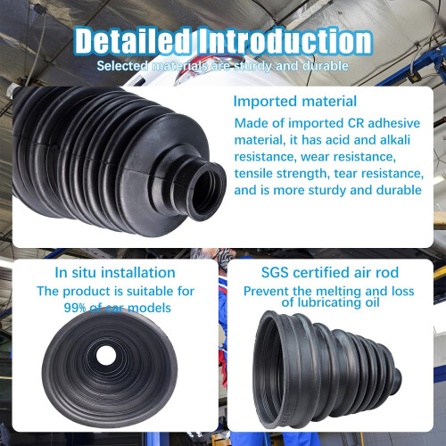 CV Joint Boot Kit 2 Pcs Rubber CV Axle Boot Replacement with  Sealing and Dust Protection 2