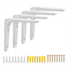 Heavy Duty Shelf Brackets 4 Pcs Industrial Iron Floating Wall Supports RustResistant White Black
