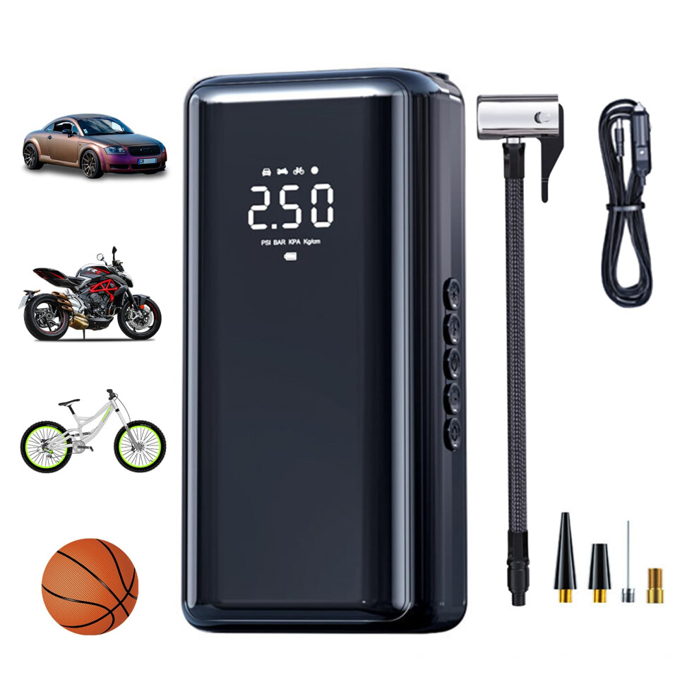 Portable Tire Inflator With Digital Lcd Pressure Gauge, 25000Mah Cordless Air Compressor, Fast 40L/Min Inflation For Car Motorcycle Ball 9053599163480