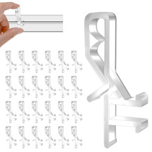 24 Pcs Clear Plastic Valance Clips 17/8 Inch for Faux Wood Horizontal Blinds Hidden Retainer