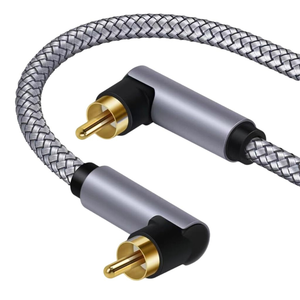 Subwoofer Cable With Right Angle Connectors, Shielded Digital Coaxial Audio For Home Theater 9174973492689