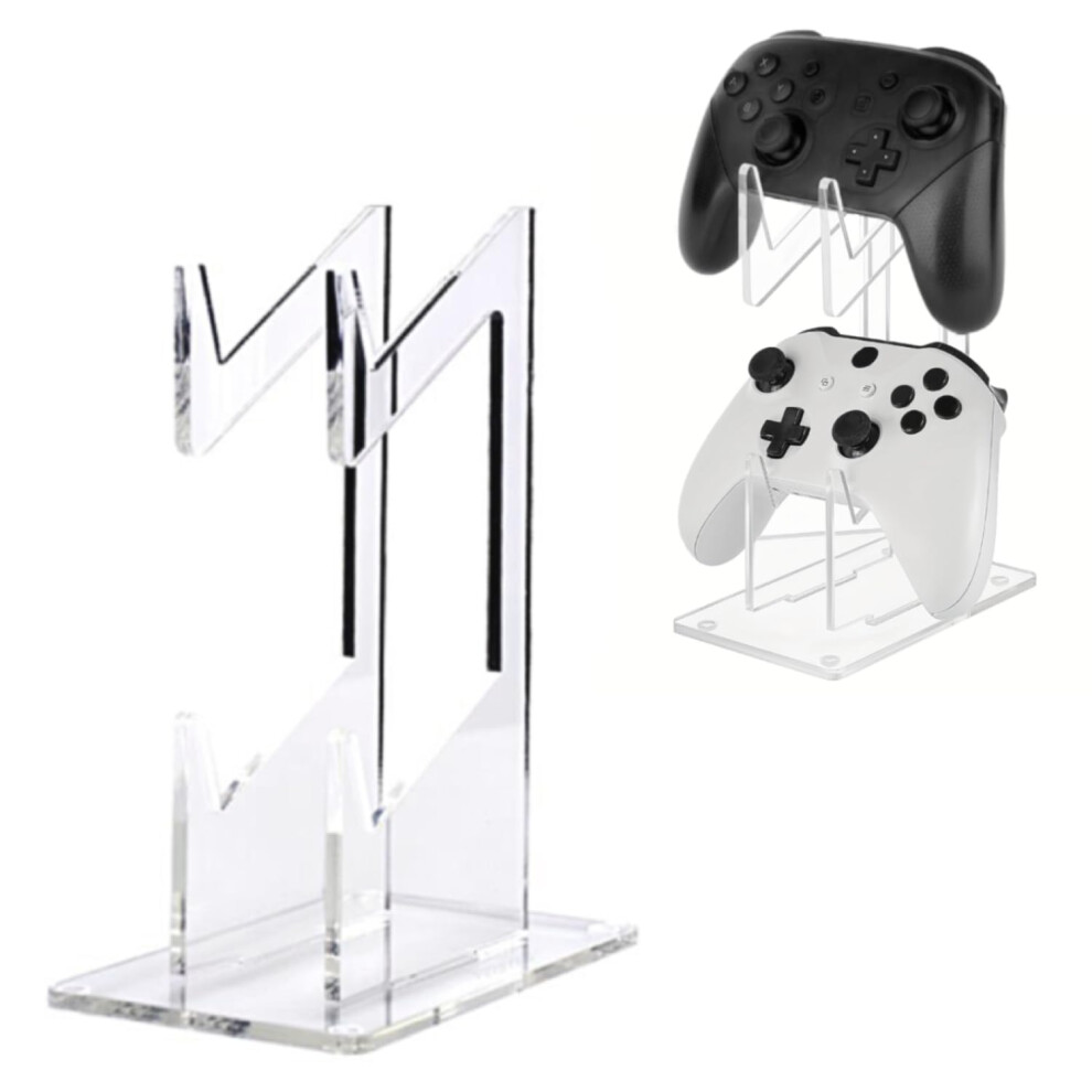 Acrylic 2Tier Dual Controller Stand With Transparent Display For Xbox And Playstation 9053599164234