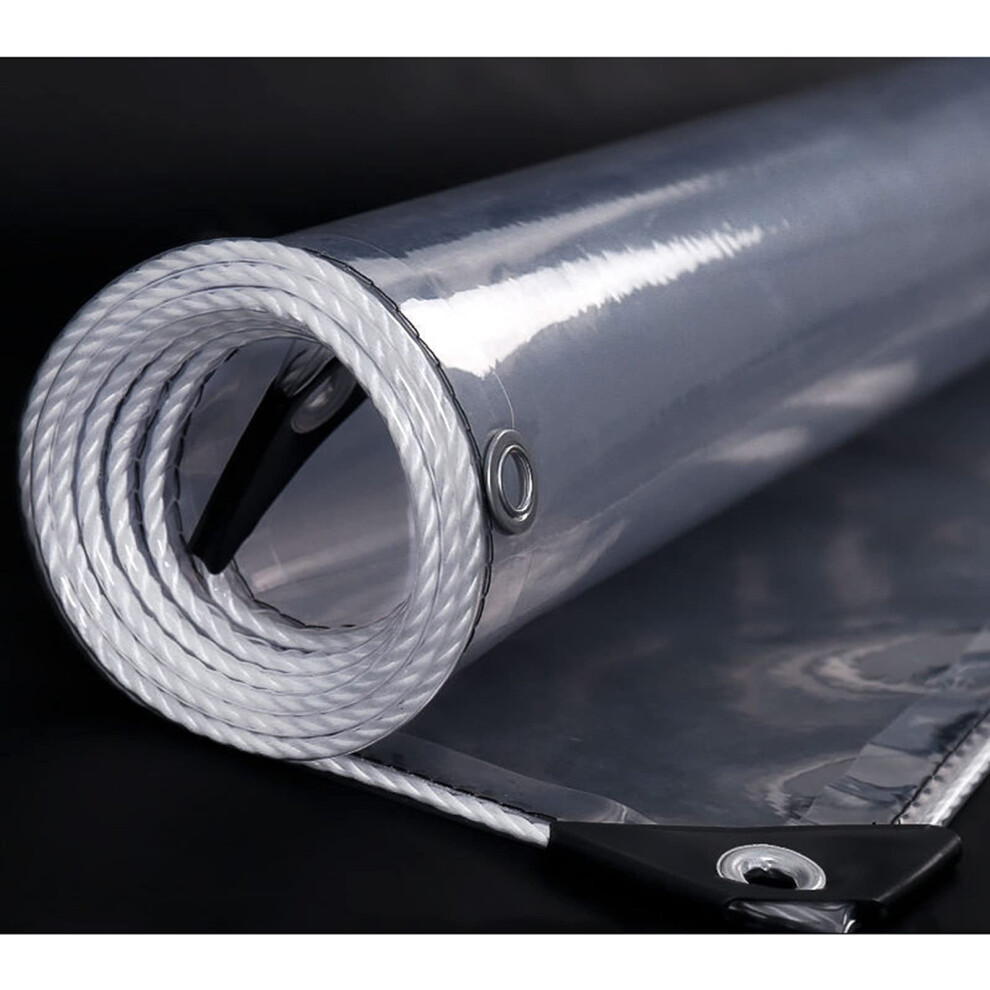 Clear Pvc Tarpaulin 0.5Mm Heavy Duty Waterproof Tarp With Eyelets For Greenhouse Patio 1.9X2.5m 9113335723092