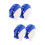 4Stk Blaue Polyester Kappe Turbano Design Elastischer Hut 7