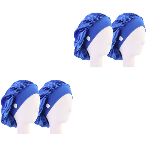 4Stk Blaue Polyester Kappe Turbano Design Elastischer Hut 2