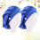 4Stk Blaue Polyester Kappe Turbano Design Elastischer Hut 11