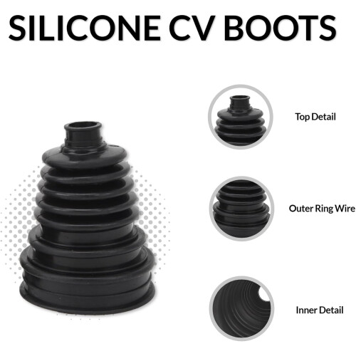 2PCS CV Boot  Kit, Universal Silicone CV Joint Boot with Clamps,  Temp Dustproof Cover 2