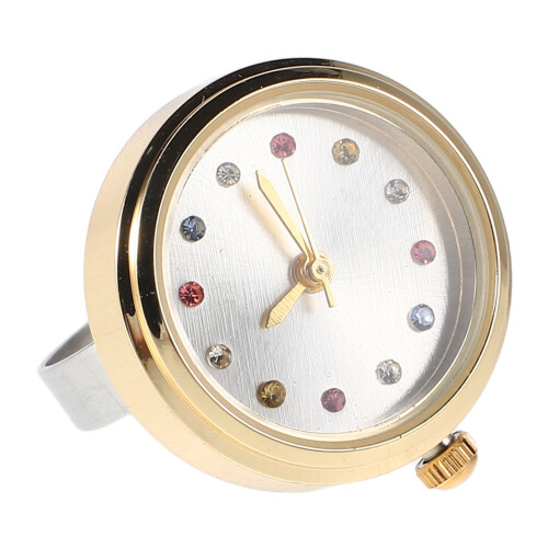 2Stk Mini Fingeruhr Golden Mit Quarz, , Leicht 1