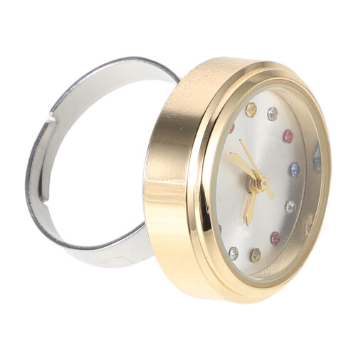 2Stk Mini Fingeruhr Golden Mit Quarz, , Leicht 2