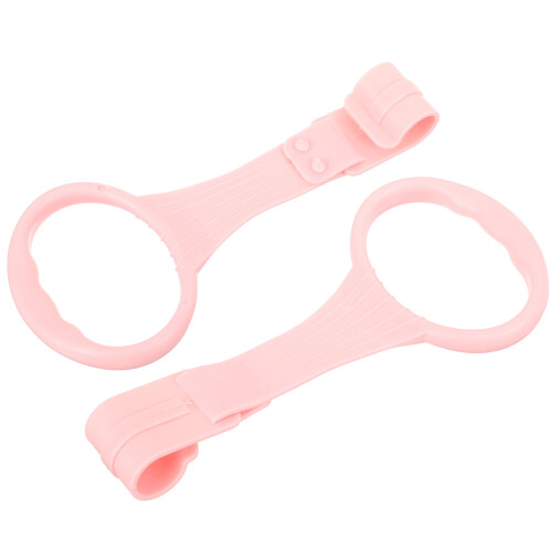 2 Pairs Crib Toys Hanging Pull Up Bars For Playpen Pink Pulling Ring 2