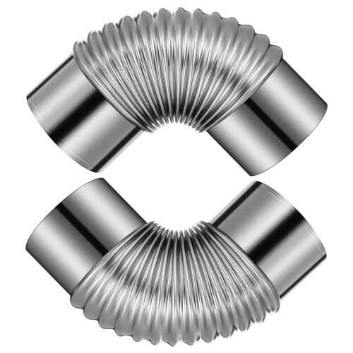 6Stk Silber Ofenrohr Bogen Fürs System 2