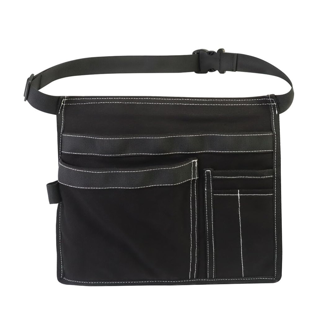 Heavyduty Tool Belt With Magnetic Pocket Closure And Battery Compartment For Electricians Black 9044945409390