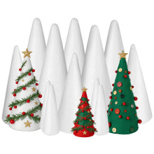 60Pcs White Craft Cones Foam Material for Christmas Tree DIY Projects