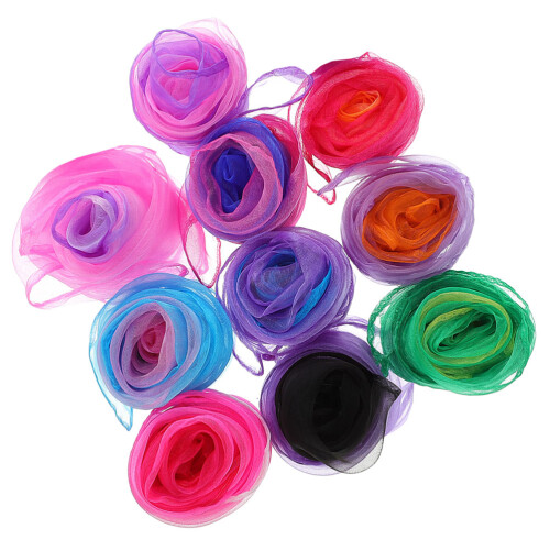 20Pcs Lightweight Juggling Scarves Soft Chiffon Dance Studio Props 2