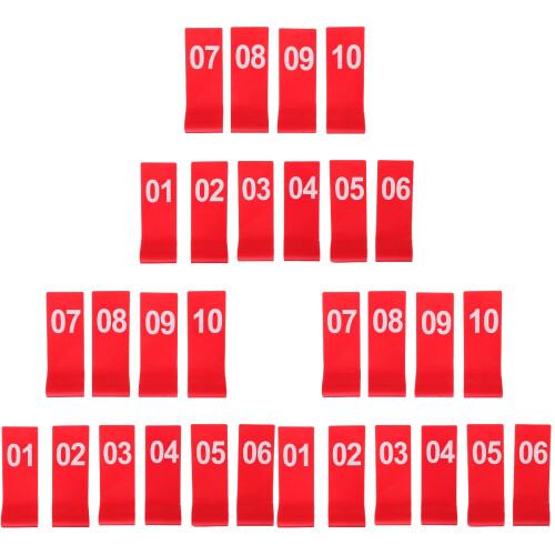 30Pcs Double-Sided Red Acrylic Table Number Markers for Weddings 2