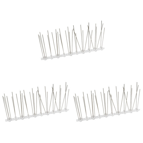 3Pcs Easy-Install Plastic Pigeon Spikes Silver for Bird Protection 1