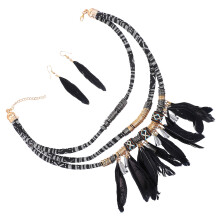 8Sets Black Alloy Earring Necklace Set Pendant Retro Jewelry