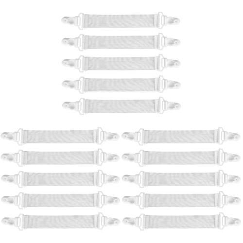 48St Verstelbare Witte Bedlaken Clips Elastisch Houder Strap 1