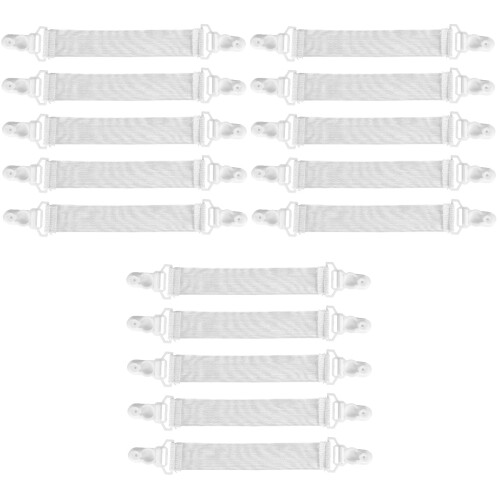 48St Verstelbare Witte Bedlaken Clips Elastisch Houder Strap 2