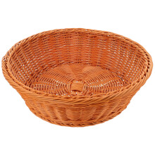 2Pcs Brown PP Plastic Woven Basket Tabletop Fruit and Sundries Holder