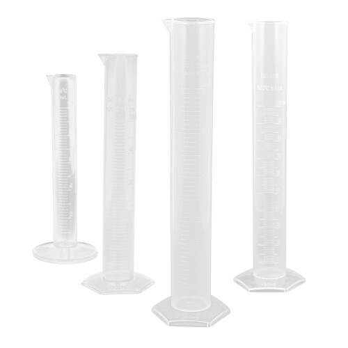 8Pcs Transparent Plastic Test Tubes Measuring Cylinders for Science