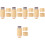 5Pcs Light Brown Foundation Brush Set Soft Fiber Makeup Blending Tools 5