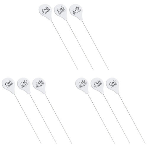 9Pcs Stainless Steel Cake Tester Easy Clean Baking Tool White Grip 1