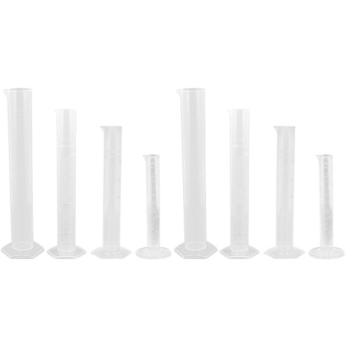 8Pcs Transparent Plastic Test Tubes Measuring Cylinders for Science 1