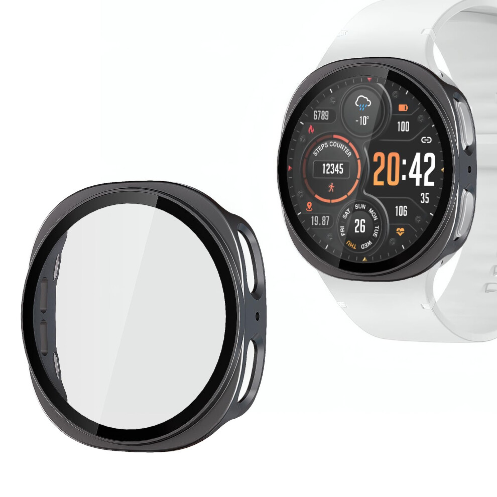 Case With Builtin Tempered Glass Screen Protector For Samsung Galaxy Watch 8 44Mm, Dark Grey 9455672837712