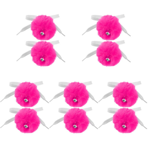 10Pcs Durable Artificial Wool Roller Skate Pom Poms with Bell for DIY 2