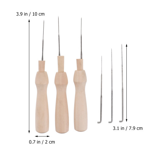 60pcs Set 3 Wooden Punch Hole Fine Needle 1