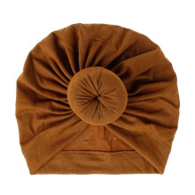 2St Baby Beanie Chocolade Katoen Met Schattige Doughnut Look