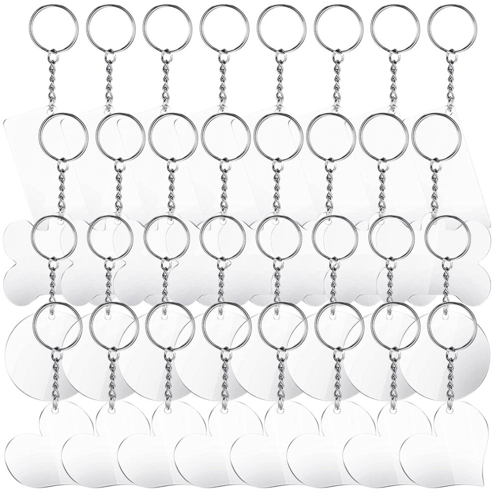 64St Transparante Dubbelzijdige Diy Graffiti Sleutelhanger Blanks-image