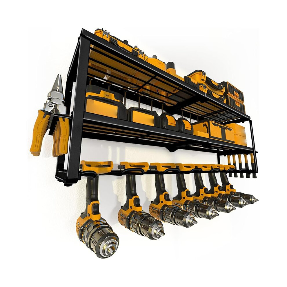 Tool Rack Wall Mounted Power Tool Storage Shelf Heavy Duty Rust Resistant Garage Organizer 9113335723269