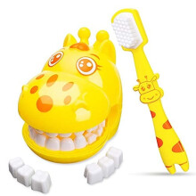 Children Tooth Brushing Model Cute Giraffe Design Kids Dental Teaching Toy with Toothbrush